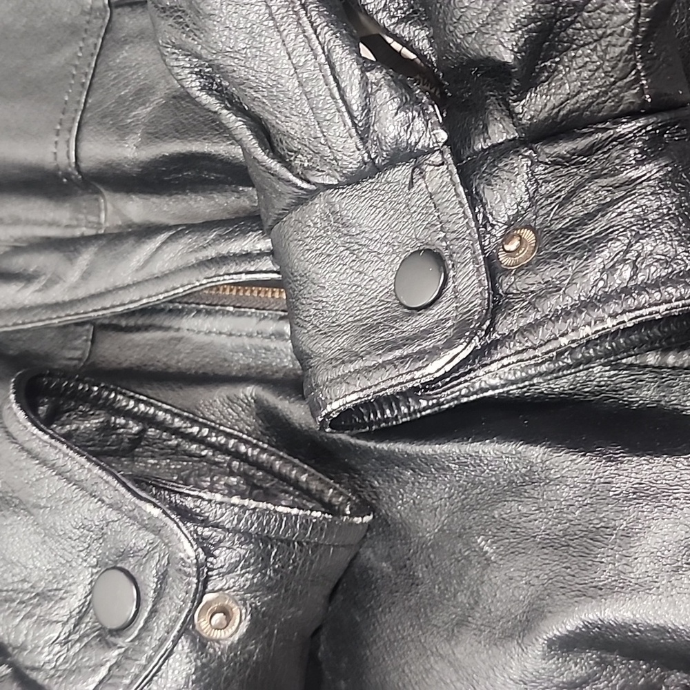 Burk's Bay Men's Black Leather Bomber Jacket. XL - Picture 10 of 13